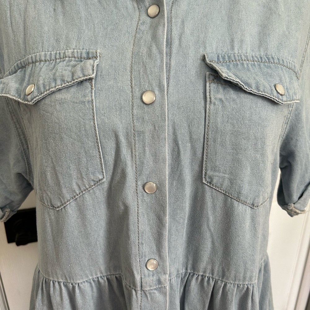 Polagram Light Blue Denim Button Down Dress - Picture 2 of 10
